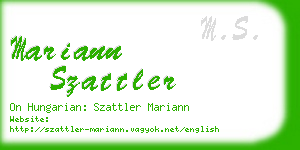 mariann szattler business card